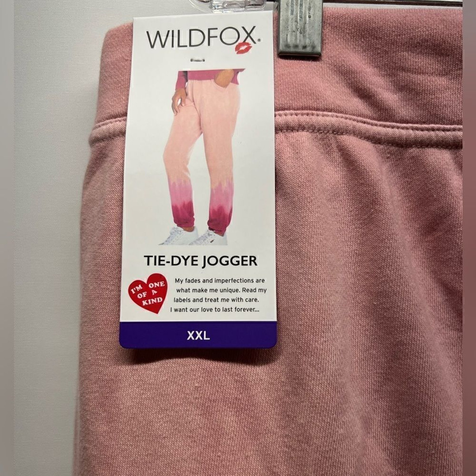 Wildfox Olivia Tie Dye Joggers Pink White Sweatpants Relaxed Fit Womens Xxl — image 2 of 7